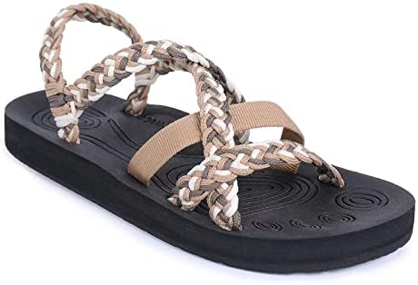 Lancholy Women's Sport Sandals Hiking Sandals with Arch Support Yoga Mat Insole Outdoor Light Weight Water Shoes U622ZGZD617.SY-beige-39