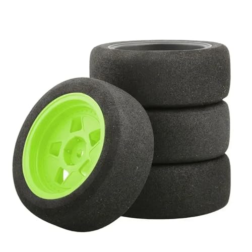 RC�^�C���E�z�C�[�� For Tamiya For TT01 TT01E For TT02 For TT02B XV01 TA06 PTG-2 1/10 4 �S���^�C���z�C�[�� RC �J�[�A�b�v�O���[�h���i�����A�N�Z�T���[(Green)