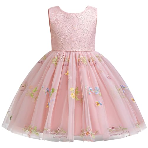 Robe de cérémonie rose pour bébé 1 an : le cadeau idéal avec broderies fleurs de plage