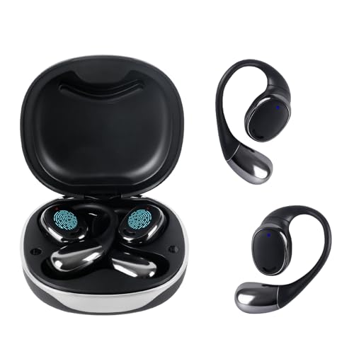 ConBlom AI Traductor Auriculares en tiempo real con traducción en tiempo real de 144 idiomas | Translator inalámbrico de oído abierto Bluetooth para viajes, negocios y aprendizaje, sonido estéreo LED