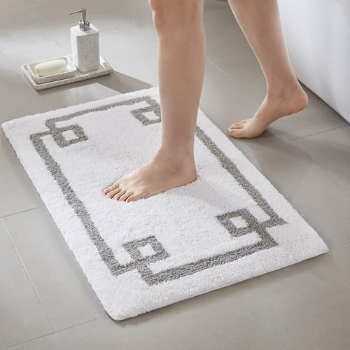 Madison Park Evan 100% Cotton Bathroom Rug Non Slip Backing-Luxrurious