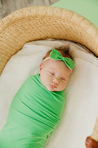Image of Copper Pearl Swaddle Blankets for Newborns | Soft Stretchy Receiving Blankets for Boys and Girls | Large 46 x 46 Inch Baby Blankets | Lightweight and Breathable Swaddles | Lime