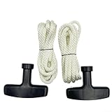 Set di 2 pezzi di ricambio completo: include due corde di avviamento a rinculo completamente assemblate con maniglie ergonomiche, ognuna misura 5 mm di diametro e 1,7 metri di lunghezza, pronta per l'installazione su motori GX240, GX610, GX620, 173F, 177F, 182F, 188F e 190F.