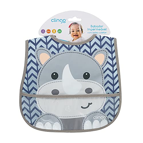 Babador Impermeavel Com Bolso Rinoceronte, Clingo, Rinoceronte, C5066