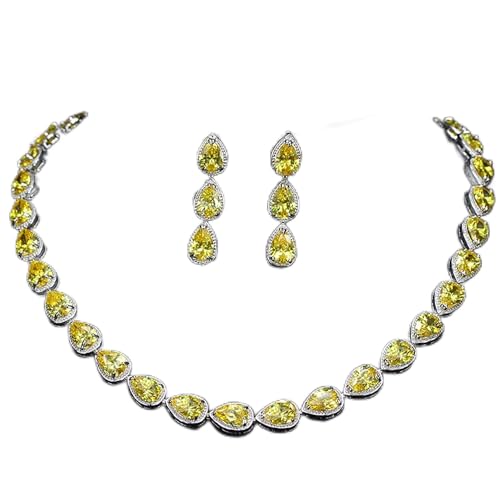 Bijoux en pierre zirconia parure collier boucles d'oreilles pour mariage et grande soirée