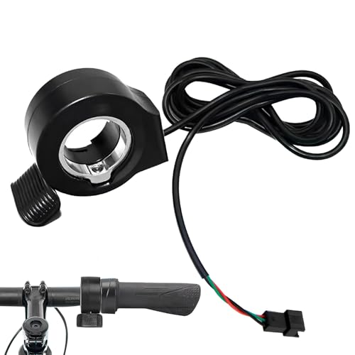 Thumb Throttle Electric Bike Scooter Throttle Speed Control, Waterproof 22mm/7/8" Accelerator Grip, 24V-72V Motors, Upgrade Kit (Black)