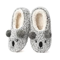 Hygknixx Cute Animal Slippers for Women Kids, Cozy Fuzzy Slipper Socks with Non Slip Grips, Funny Christmas Gifts for Girls Toddlers Wife Mom Grandma Her, Stocking Stuffers for Adults Kids