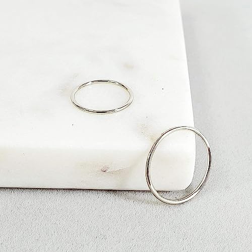 Solid 14K Gold Thin Stacking Ring (Yellow-Gold, 7) #TOP4