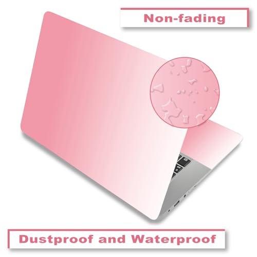 ARTSO Laptop Skin Sticker Decal 15.6 Inch, Universal Personalized Art Vinyl Skin Stickers for 12.1 13 13.3 14 15.4 15.6 Inches Netbook Notebook Protector, White Pink