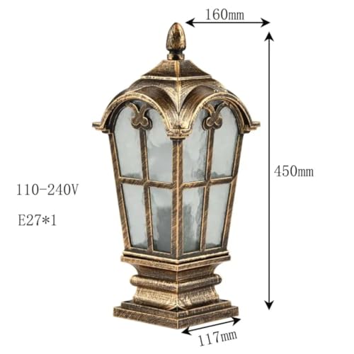 Image of Glowave Decorative Outdoor Bronze Square Post Light Pillar Light Column Light, Waterproof Lantern Post for Patio or Fench Deck, Doorway Porch Pillar Lamp - Warm White (P-6711-BG)