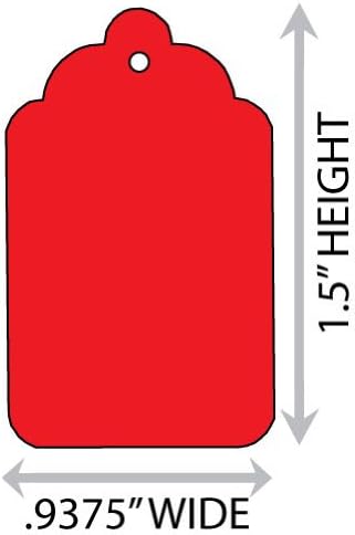 Red #4 (0.9375" X 1.5") Merchandise Tag (Unstrung). Case of 2,000 Tags.