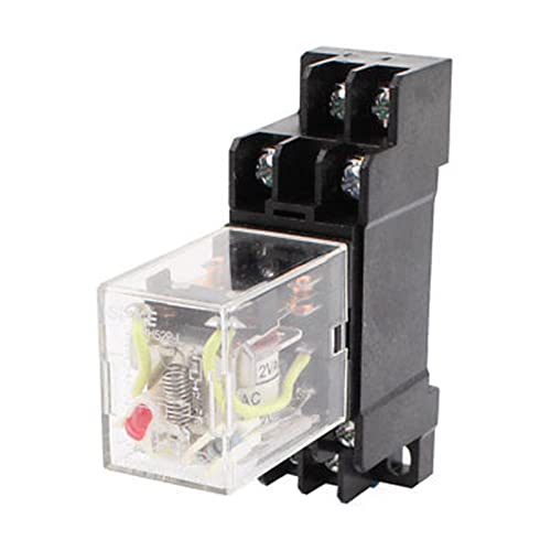 Relais de puissance HH52P-L 12V CA DPDT 8 broches avec socle en pack de 2 pièces