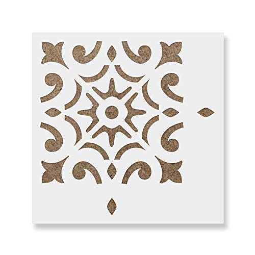 Daphne Modern Floor Stencil - Kitchen Stencil for Tiles