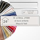 Placa de buzón personalizada, con o sin patrón (blanco texto negro)