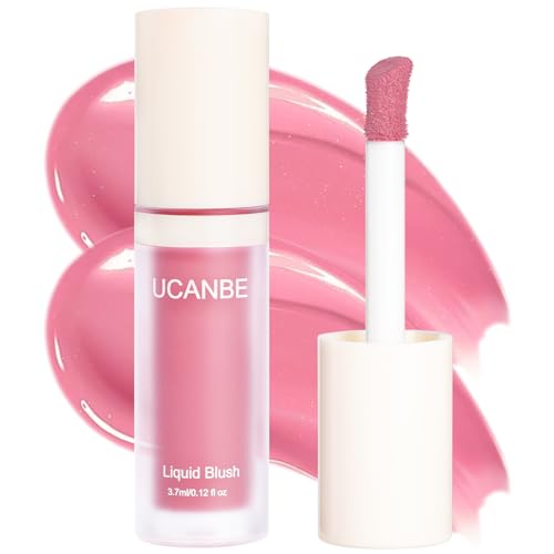 Dewy Liquid Blush for Cheeks, High Pigment Buildable Cream Blush, Long-Lasting Natural Glow - Hydrating Formula Lightweight Makeup Radiant Flushed Cheeks (01 Pink)