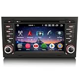 Erisin 8-Core 4GB+64GB Android 14 Autoradio 2 Din GPS Navigatore per Audi A4 B9 B7 S4 RS4 8E 8F RNS-E SEAT EXEO 7 pollici Schermo CarPlay Android Auto Bluetooth 5.0 WiFi 4G DSP DAB+USB CD DVD FM