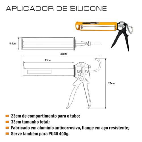 ELITE SUPERFLEX - Pistola Aplicador de Silicone Reforçada Profissional Elite