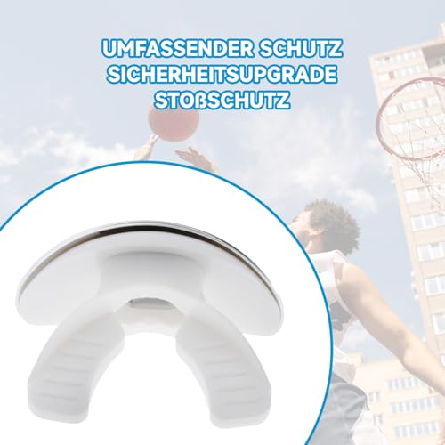 perfeclan Erwachsene Mundschutz Zahnschutz Lippenschutz Mouthguard mit Strap für Rugby Football, Silber