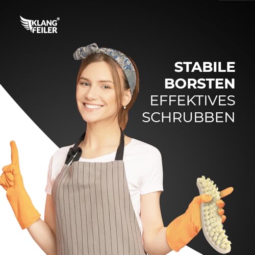Klangfeiler® Scheuerbürste Reinigungsbürste aus Holz - Extra Robust & Langlebig - Made in Ukraine
