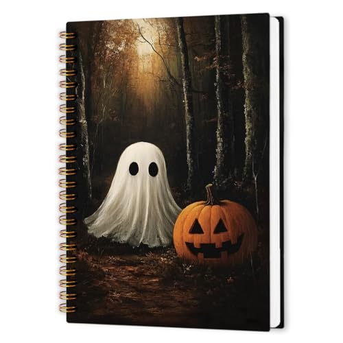 Carnet à spirales vintage Halloween 14x21 cm avec motif citrouille