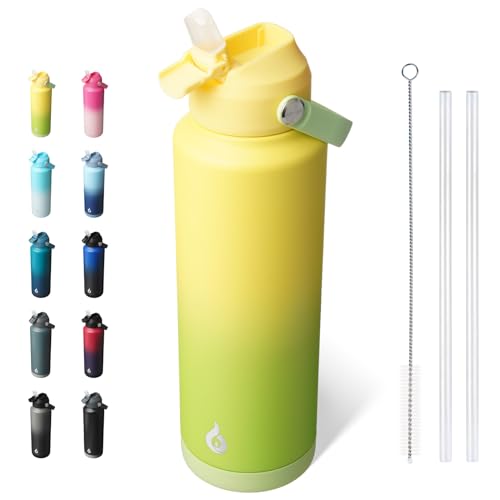 BJPKPK 40oz Insulated Water Bottle, Stainless Steel Bottle with Straw Lid