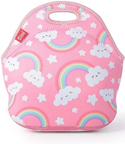 yookee home Lunch Bag Kids Small Lunch Bag Girls Thermal Lunch Box Insulated Lunch Tote Bags Reusable Washable Neoprene Lunch Bags for Girl Preppy Lunchbox Lightweight Meal Prep Bags for School