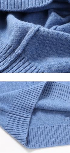 Vsadsau Men Wool Knitted Sweater Thick Crew Neck Solid Sweater Casual Pullover Long Sleeve Jumpers4