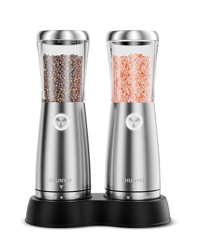 Electric Salt and Pepper Grinder Set -...