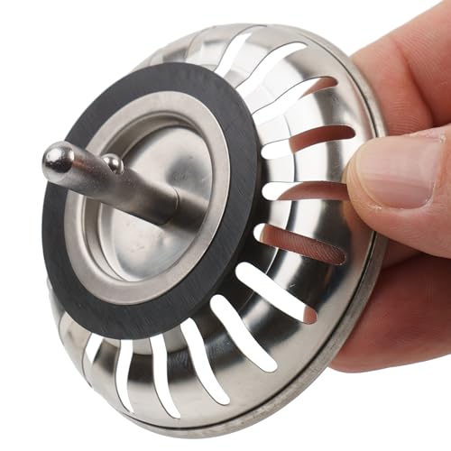 Ersatz Dichtung mit Unterbau für Siebkörbchen, 1 Set, Spüle Siebkorb Dichtring mit Ø 52,5 mm außen, Ø 32,8 mm innen, 5 mm Dicke, Ø 40 mm Unterteil, Zubehör Küchenspüle, Siebkorbdichtung Set Spülbecken