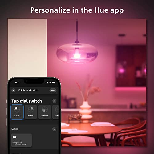 Philips Hue Tap Dial Switch [White] Easy Smart Lighting Control. Indoor Home Lighting Automation, Set Scenes, Ambiance And Dimming.
