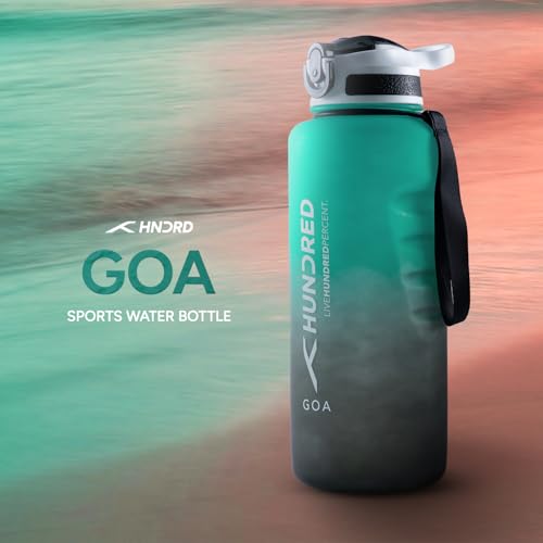 Image of Hundred Goa 1.5 Litre Water Bottle | 1500ml / 52oz | BPA Free | One Key Open Safety Lock | Spill and Leak Proof Sports, Travel, Gym Bottle (Green /Black)