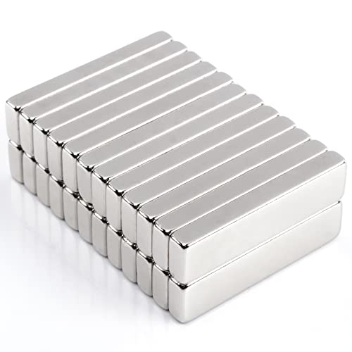 MIN CI Super Strong Rare Earth Magnets Bar Heavy Duty, Rectangular Neodymium Magnets, for Refrigerator Cruise Crafts DIY Science Industrial Kitchen Tool Storage (40x10x5mm 30Pcs)