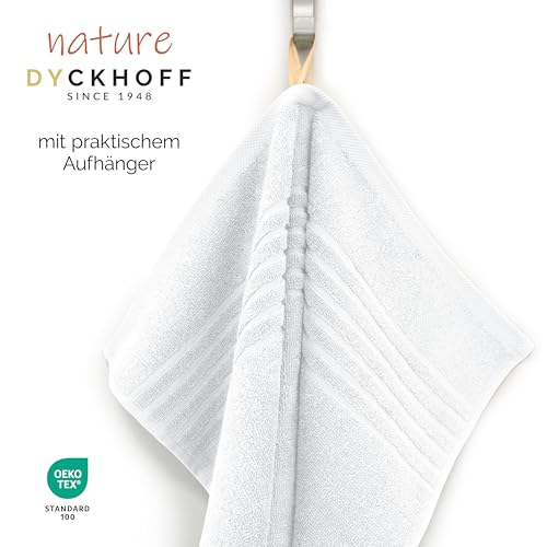 Dyckhoff Gästetücher Nature, 6er Set, 100% Bio-Baumwolle GOTS, 500g/m², weiß, 30x50cm