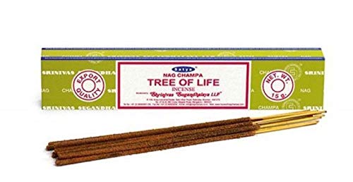 Satya Tree of Life Incense Sticks Agarbatti Indian Natural Fragrance Hand Rolled Pack of 3