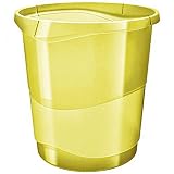 Esselte Corbeille à Papier, 14L, Plastique, Jaune, Colour'Ice, 626287