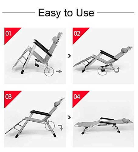Chaises longues inclinables dos sensible avec coussin ergonomique