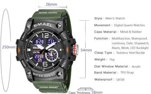Image of Gosasa Men's Watches Multi Function Military S-Shock Sports Watch LED Digital Waterproof Alarm Watches