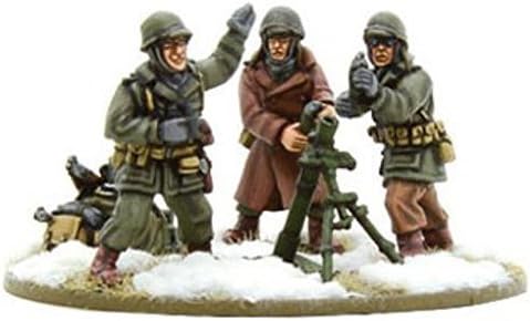 Warlord Games - Us Army Medium Mortar (Winter) - 28Mm Bolt Action Wargaming Miniatures
