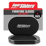 SuperSliders 4764095N - Paquete de 4 mudanzas Reutilizables para moquetas, Color Negro