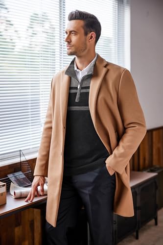 COOFANDY Men's Quarter Zip Up Sweaters Slim Fit Lightweight Mock Neck Pullover Casual Polo Sweaters4