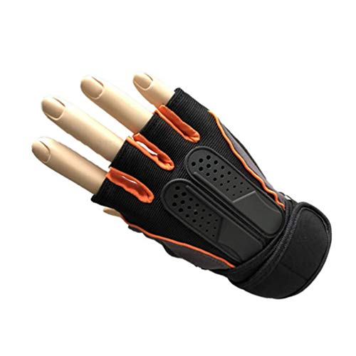 Lioobo Luvas de academia sem dedos para levantamento de peso com suporte para pulso e proteção de pa