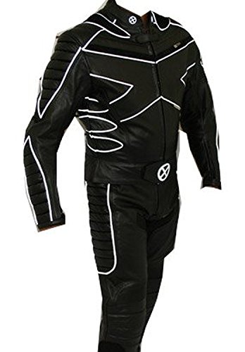 2Pc X-Men Motorcycle Leather Racing Riding Track Suit Ce Armor New W/Padding #TOP1