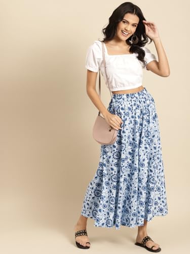 Image of TAG-7 Women Printed Flared Palazzos