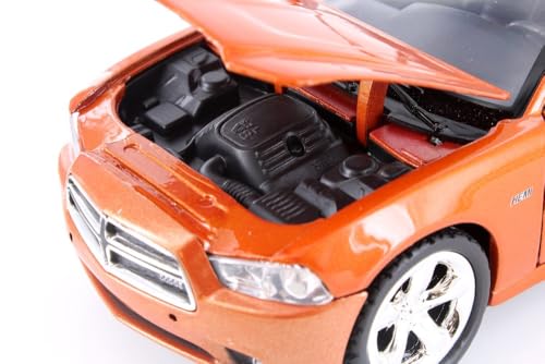 2011 Dodge Charger R/T, Orange - Modelo a Escala 1:24 miniatura 7
