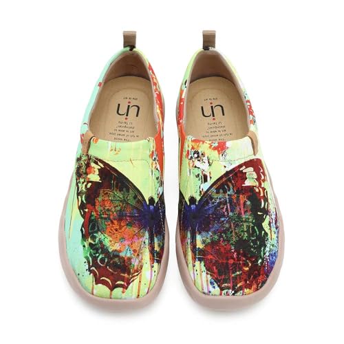 Image of UIN Women's Artistic Slip-On Shoes Vibrant Floral Casual Loafers Lightweight Comfortable Travel Footwear