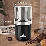 Philorn Coffee Grinders Electric, Spice Grinder with Detachable Cup, Coffee Bean Grinder with 304 Stainless Steel Blades, 200W/120g Grinding Capacity, Fast Grinding for Pepper, Grain, Nuts - Image 7