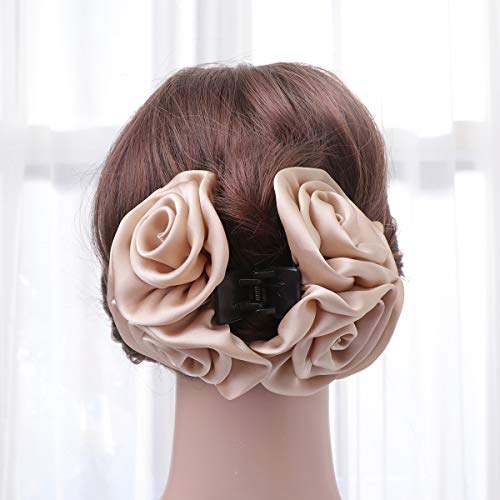 Barrette à cheveux à fixation forte pinces griffe roses pour queue de cheval
