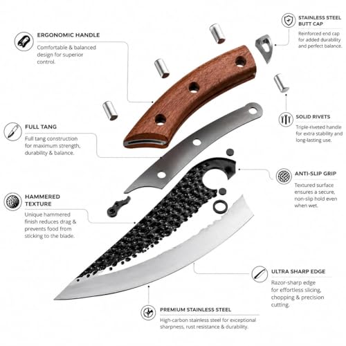 Image of Stainless Steel Knife Set - 3-Piece Chef, Utility & Paring Blades with Anti-Slip Handles & Color Coating | Sharp Kitchen Knives for Slicing, Dicing, Chopping (JAPANES Knife)
