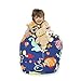 BANBALOO- Borsa Puff per giocattoli di peluche- Contenitore per cuscini e coperte riconvertibile in seggiolone per bambini- Organizza spazi per bambini. (OCEAN, 66 cm)