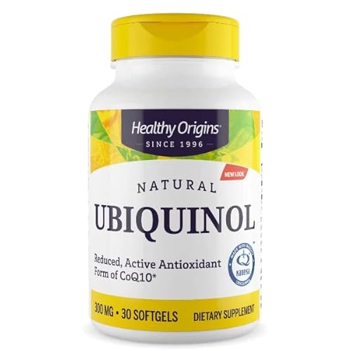 Healthy Origins, Natural Ubiquinol mit Kaneka QH, 300mg, Hochdosiert, 30 Weichkapseln, Laborgeprüft, Glutenfrei, Sojafrei, Ohne Gentechnik Cover